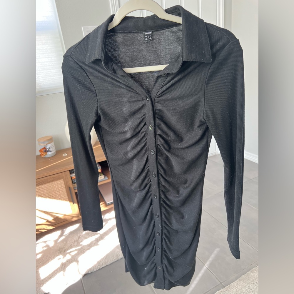 super cute SHEIN black button up dress